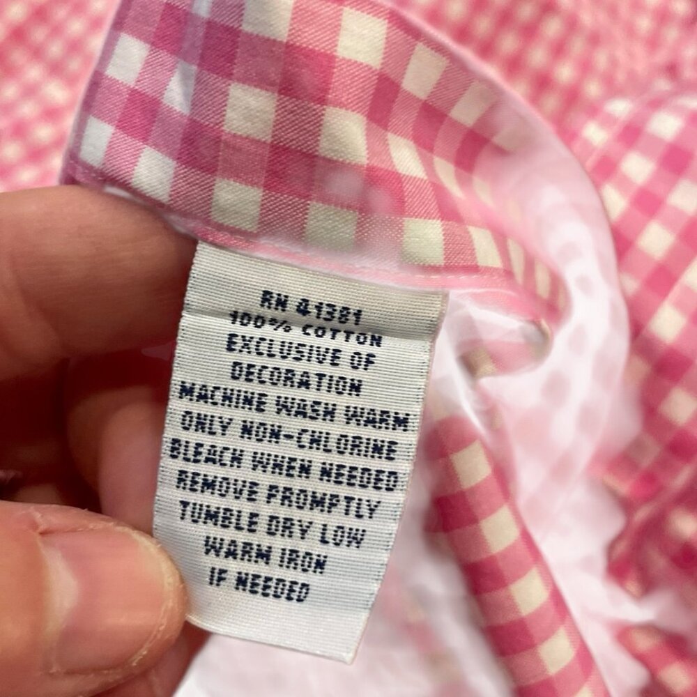 Ralph Lauren pink & white chekered print long sleeve button down mens size XL - Picture 3 of 3